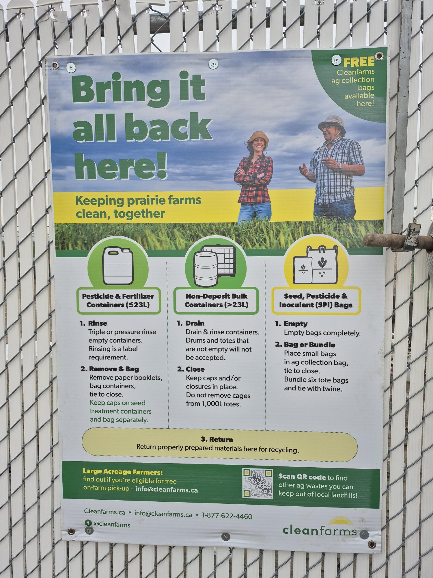 Picture of cleanfarms poster, info can be found in the link of this post