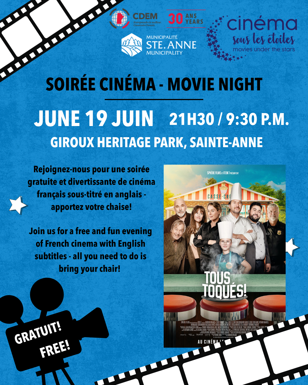 Movie poster for Tous Toqués!